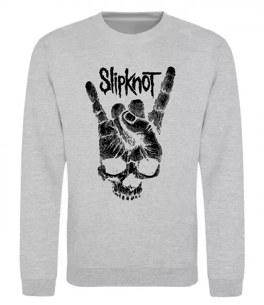 Світшот Slipknot hand skull Сірий меланж фото