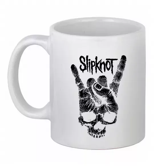 Чашка керамическая Slipknot hand skull Белый фото