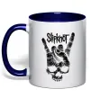 Чашка з кольоровою ручкою Slipknot hand skull Глибокий темно-синій фото