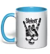 Чашка з кольоровою ручкою Slipknot hand skull Блакитний фото