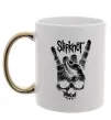 Чашка з кольоровою ручкою Slipknot hand skull Золото фото