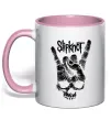 Чашка з кольоровою ручкою Slipknot hand skull Ніжно рожевий фото