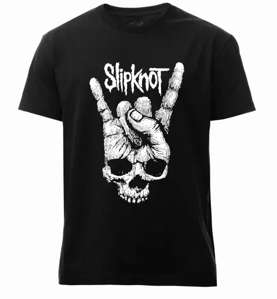 Чоловіча преміум футболка Slipknot hand skull Чорний фото