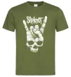 Мужская футболка Slipknot hand skull Оливковый фото