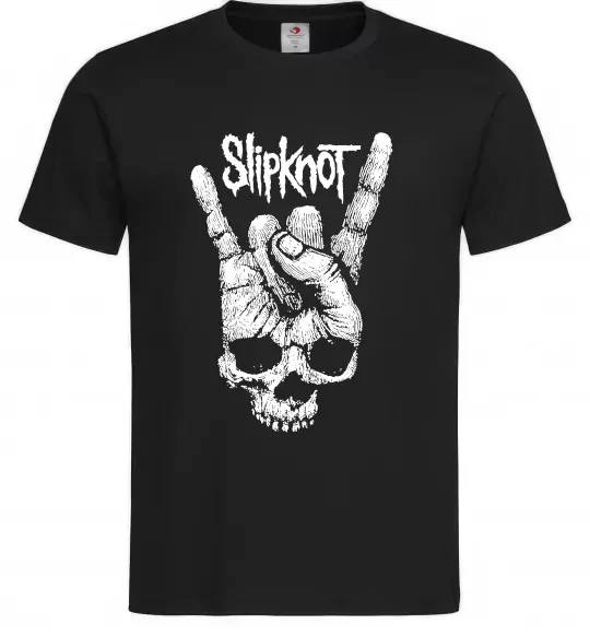 Мужская футболка Slipknot hand skull Черный фото