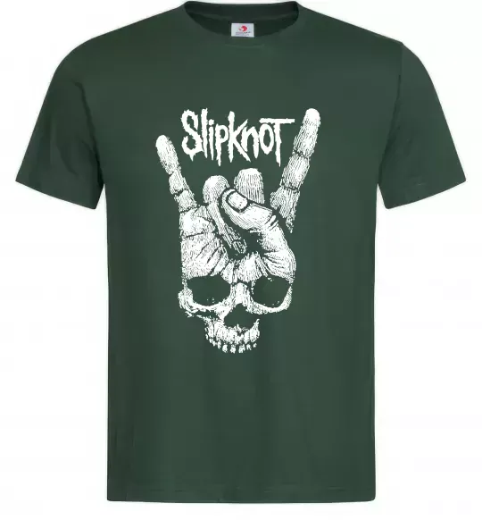 Мужская футболка Slipknot hand skull Темно-зеленый фото