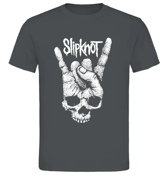 Мужская футболка Slipknot hand skull Графит фото