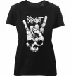 Жіноча преміум футболка Slipknot hand skull Чорний фото