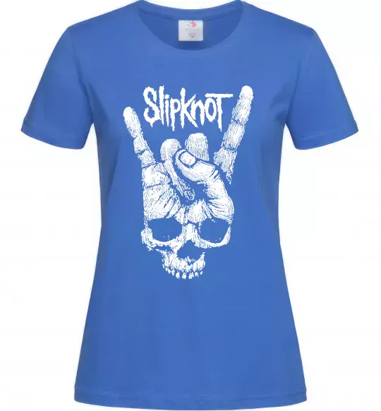 Жіноча футболка Slipknot hand skull Яскраво-синій фото