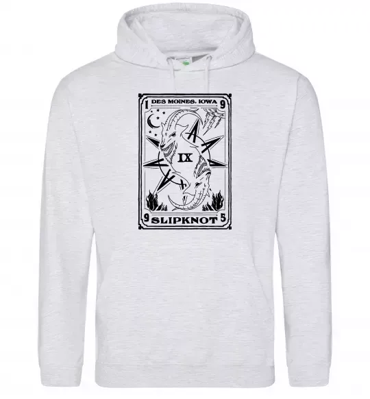 Чоловіча толстовка (худі) Slipknot des moines iowa Сірий меланж фото