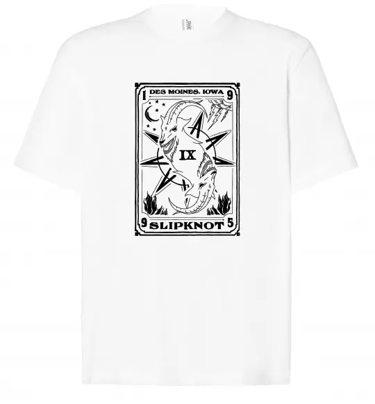 Футболка Оверсайз Slipknot des moines iowa Белый фото