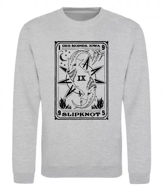 Свитшот Slipknot des moines iowa Серый меланж фото