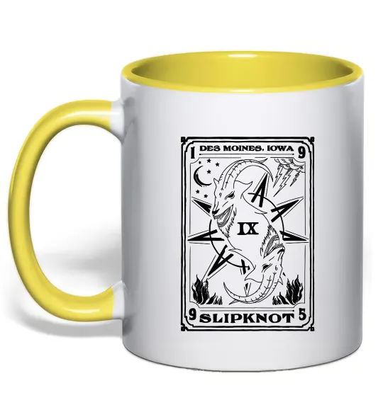 Чашка с цветной ручкой Slipknot des moines iowa Лимонный фото