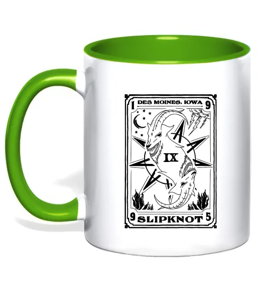 Чашка с цветной ручкой Slipknot des moines iowa Лаймовый фото