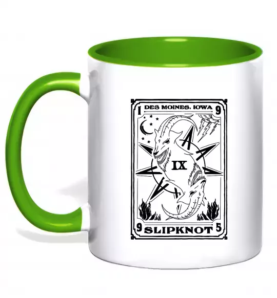 Чашка с цветной ручкой Slipknot des moines iowa Зеленый фото