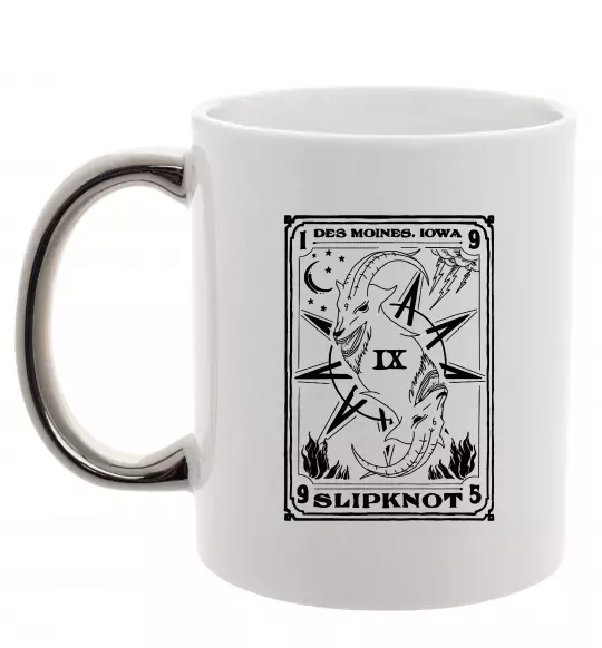 Чашка с цветной ручкой Slipknot des moines iowa Серебро фото