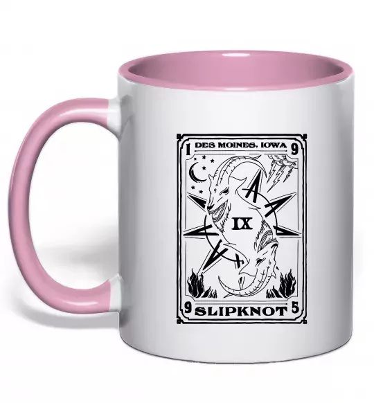 Чашка с цветной ручкой Slipknot des moines iowa Нежно розовый фото