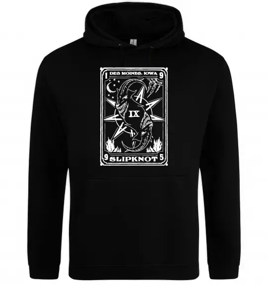 Чоловіча толстовка (худі) Slipknot des moines iowa Чорний фото