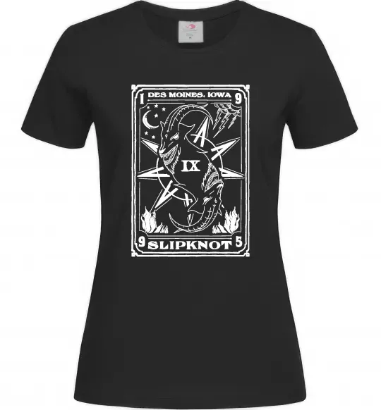 Женская футболка Slipknot des moines iowa Черный фото