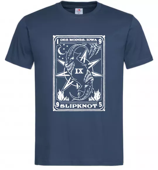 Чоловіча футболка Slipknot des moines iowa Темно-синій фото