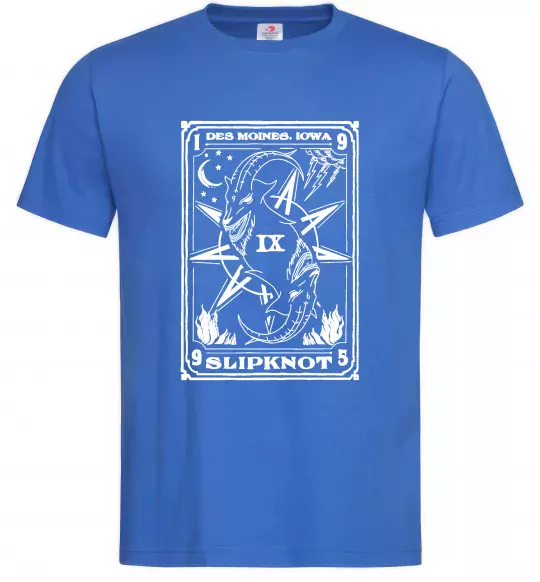 Чоловіча футболка Slipknot des moines iowa Яскраво-синій фото