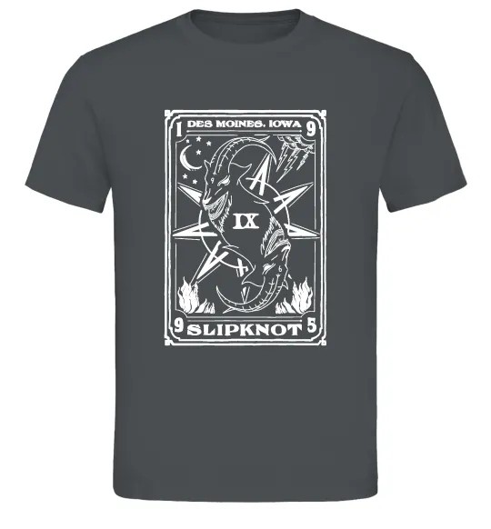 Чоловіча футболка Slipknot des moines iowa Графіт фото