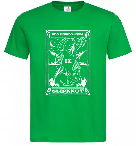 Чоловіча футболка Slipknot des moines iowa Зелений фото