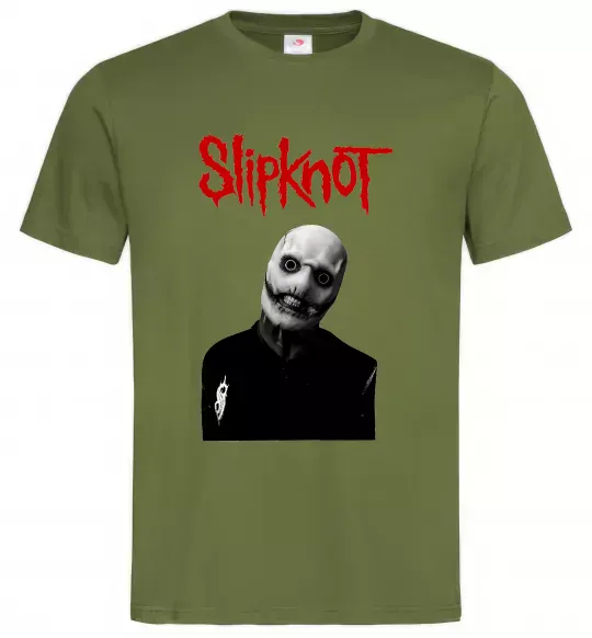 Мужская футболка Slipknot Corey Taylor Оливковый фото