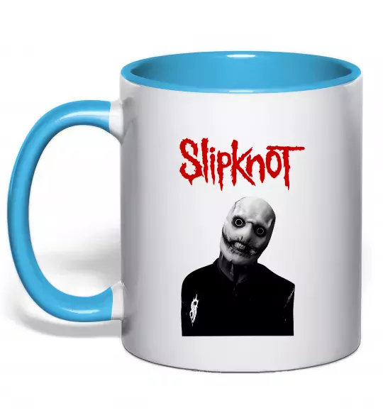 Чашка з кольоровою ручкою Slipknot Corey Taylor Блакитний фото