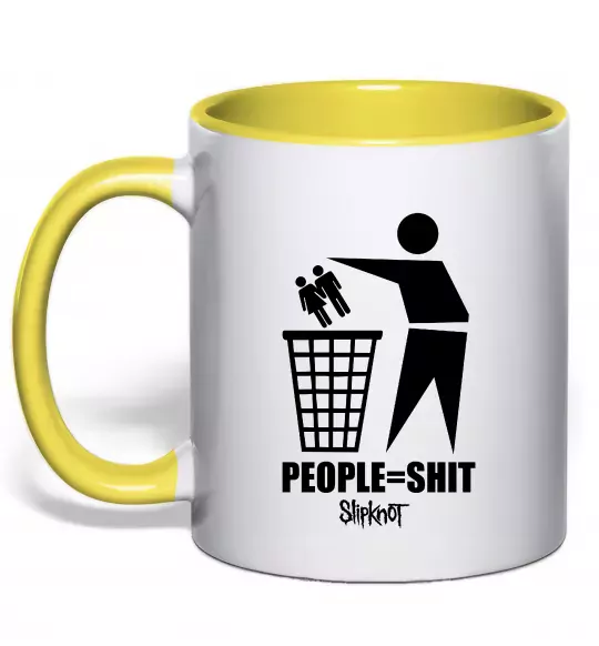 Чашка з кольоровою ручкою Slipknot people=shit Сонячно жовтий фото