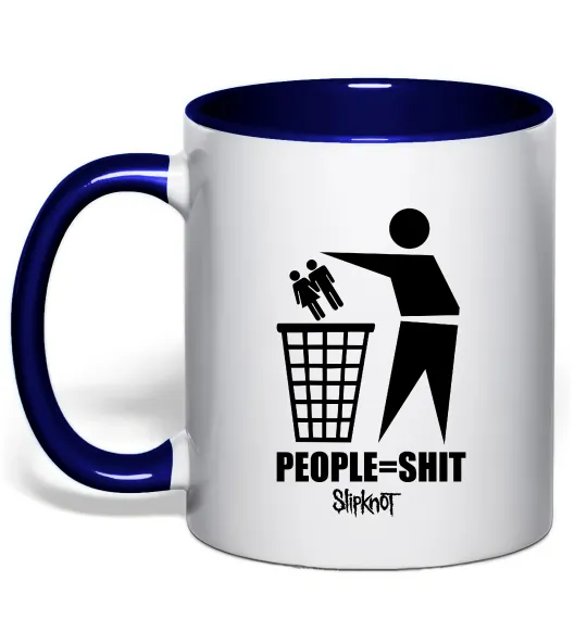 Чашка з кольоровою ручкою Slipknot people=shit Глибокий темно-синій фото