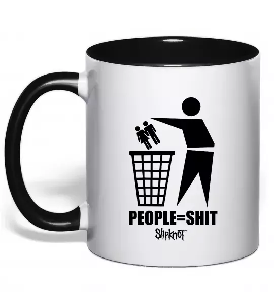 Чашка з кольоровою ручкою Slipknot people=shit Чорний фото