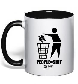 Чашка с цветной ручкой Slipknot people=shit