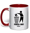 Чашка з кольоровою ручкою Slipknot people=shit Червоний фото