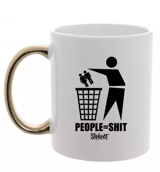 Чашка з кольоровою ручкою Slipknot people=shit Золото фото