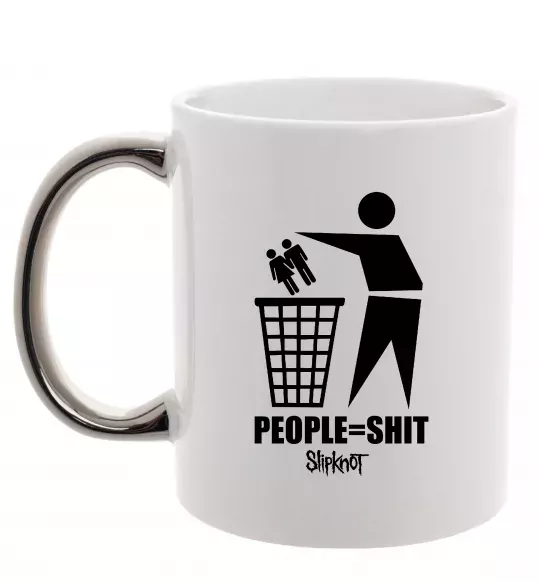 Чашка з кольоровою ручкою Slipknot people=shit Срібло фото