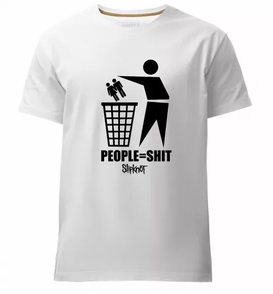 Мужская премиум футболка Slipknot people=shit Белый фото