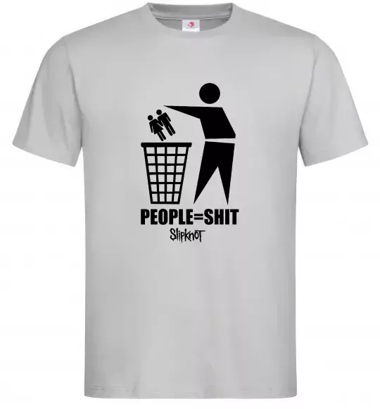 Чоловіча футболка Slipknot people=shit Сірий фото