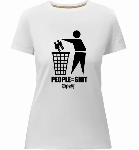 Жіноча преміум футболка Slipknot people=shit Білий фото