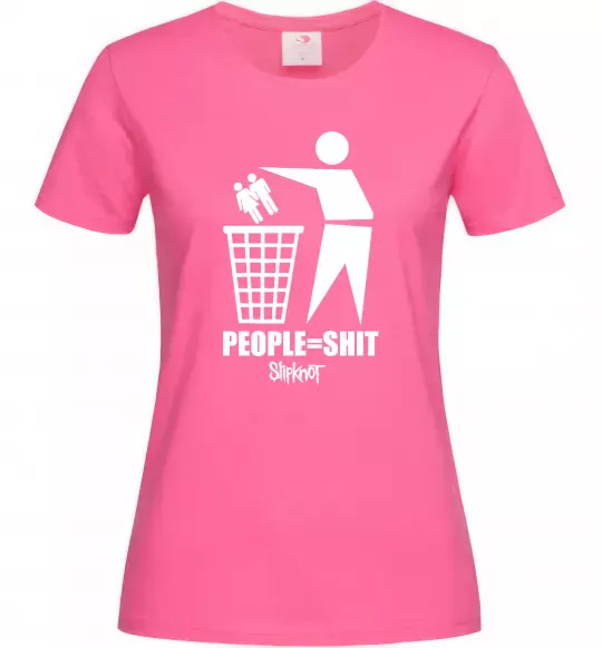 Жіноча футболка Slipknot people=shit Яскраво-рожевий фото