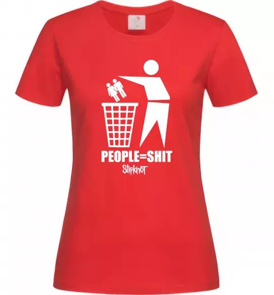 Жіноча футболка Slipknot people=shit Червоний фото