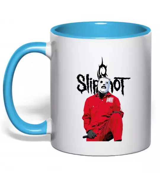 Чашка з кольоровою ручкою Corey Taylor Блакитний фото