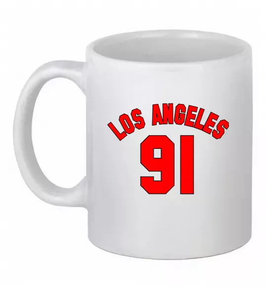 Чашка керамическая Los Angeles number Белый фото
