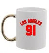 Чашка з кольоровою ручкою Los Angeles number Золото фото