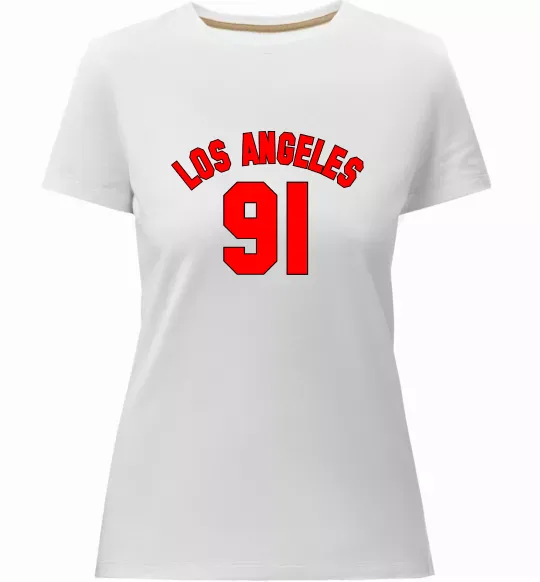 Женская премиум футболка Los Angeles number Белый фото