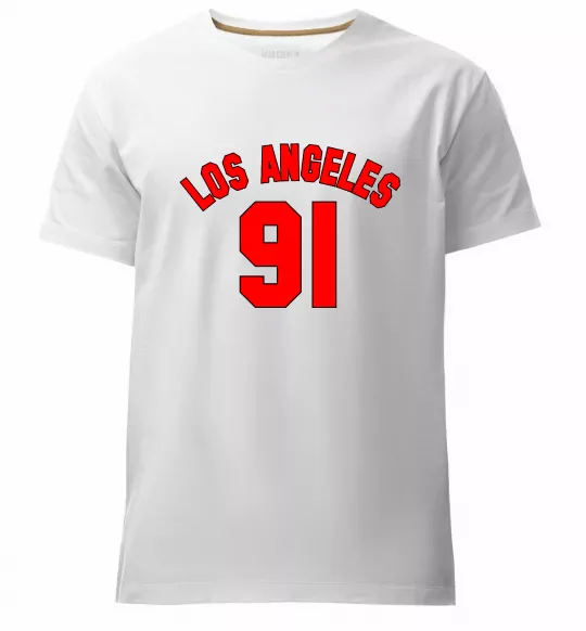 Мужская премиум футболка Los Angeles number Белый фото