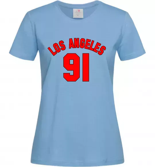 Жіноча футболка Los Angeles number Блакитний фото