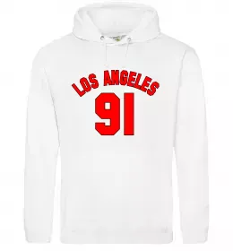 Мужская толстовка (худи) Los Angeles number Белый фото
