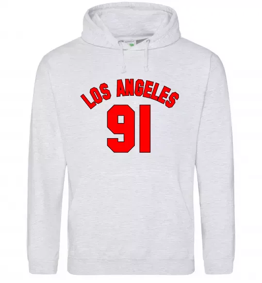 Чоловіча толстовка (худі) Los Angeles number Сірий меланж фото