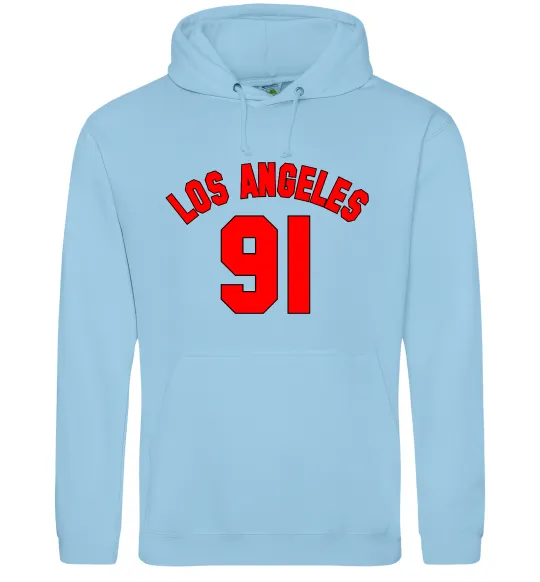 Чоловіча толстовка (худі) Los Angeles number Блакитний фото